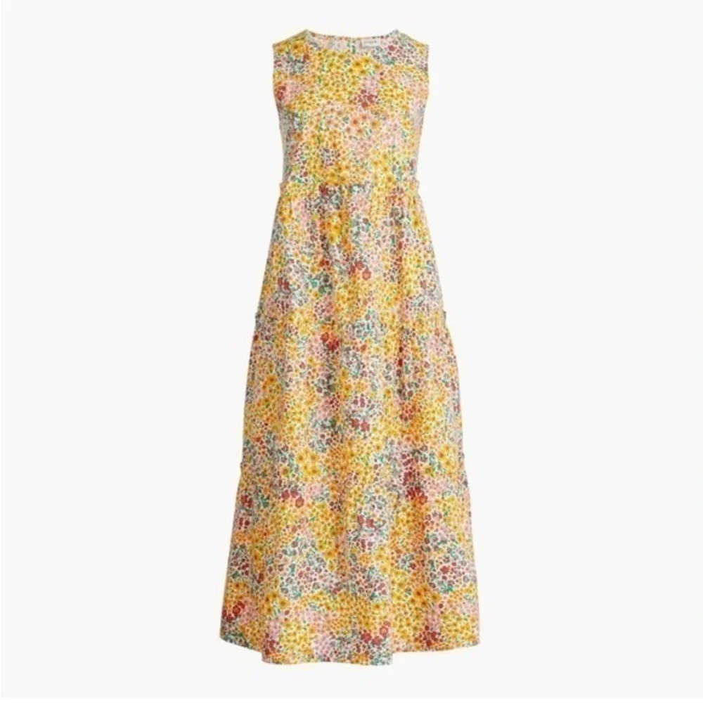 J Crew Mixed-floral Tiered‎ Dress Size 4